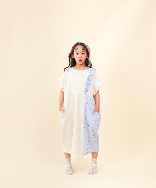 unica（ユニカ）の「切替えドルマンワンピース（ワンピース・キッズ・グリーン/ブラック/オフホワイト・XL/L/M/S）」の18枚目の写真