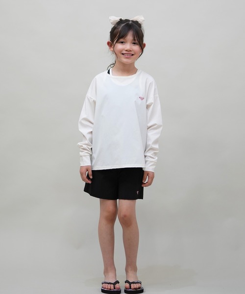 ROXY(ロキシー)の「ROXY/ロキシー MINI HEAR THE WAVES キッズ UVケア ラッシュガード TLY251108(ラッシュガード・キッズ・モスグリーン/ホワイト・120cm/130cm/140cm/150cm)」の5枚目の写真