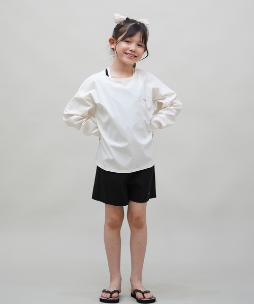 ROXY(ロキシー)の「ROXY/ロキシー MINI HEAR THE WAVES キッズ UVケア ラッシュガード TLY251108(ラッシュガード・キッズ・モスグリーン/ホワイト・120cm/130cm/140cm/150cm)」の6枚目の写真