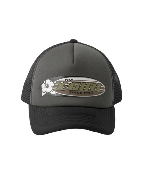 X-girl（エックスガール）の「HIBISCUS OVAL LOGO TRUCKER CAP（キャップ・レディース・ブラック/ネイビー/オリーブ・ONE SIZE）」の4枚目の写真