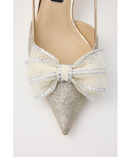 STACCATO（スタッカート）の「グリッターメッシュリボンパンプス（パンプス・レディース・シルバー/ゴールド・22.5cm/23cm/23.5cm/24cm/24.5cm）」の3枚目の写真