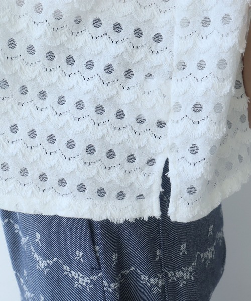 bulle de savon（ビュルデサボン）の「naminami lace ブラウス（シャツ/ブラウス・レディース・ブルー/ホワイト・FREE）」の12枚目の写真