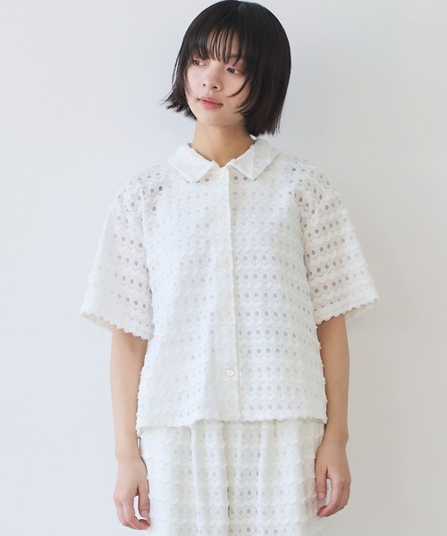 bulle de savon（ビュルデサボン）の「naminami lace ブラウス（シャツ/ブラウス・レディース・ブルー/ホワイト・FREE）」の19枚目の写真