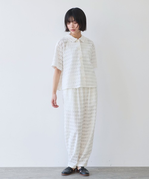 bulle de savon（ビュルデサボン）の「naminami lace ブラウス（シャツ/ブラウス・レディース・ブルー/ホワイト・FREE）」の17枚目の写真