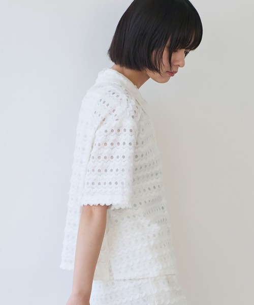 bulle de savon（ビュルデサボン）の「naminami lace ブラウス（シャツ/ブラウス・レディース・ブルー/ホワイト・FREE）」の21枚目の写真