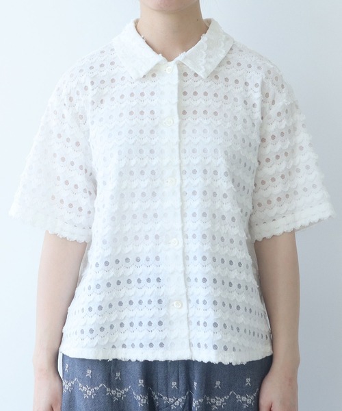 ブラウス シャツ naminami lace ブラウス レディース △naminami lace ブラウス（シャツ/ブラウス）｜bulle de savon