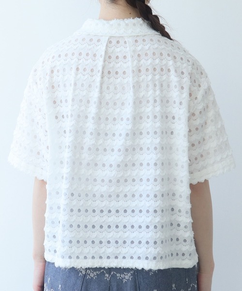 bulle de savon（ビュルデサボン）の「naminami lace ブラウス（シャツ/ブラウス・レディース・ブルー/ホワイト・FREE）」の7枚目の写真