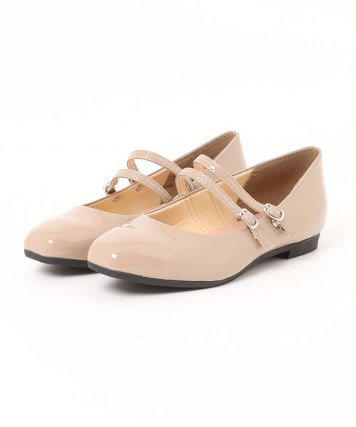 gather(ギャザー)の「【gather】 ダブルストラップローヒールパンプス(パンプス・レディース・ブラック/ベージュ/レッド・23.0cm/23.5cm/24.0cm/24.5cm/22.5cm)」の1枚目の写真