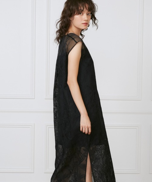 INED(イネド)の「オーガンジーシアーワンピース《la veille by SUPERIOR CLOSET》(ワンピース・レディース・ブラック・9号/7号)」の1枚目の写真