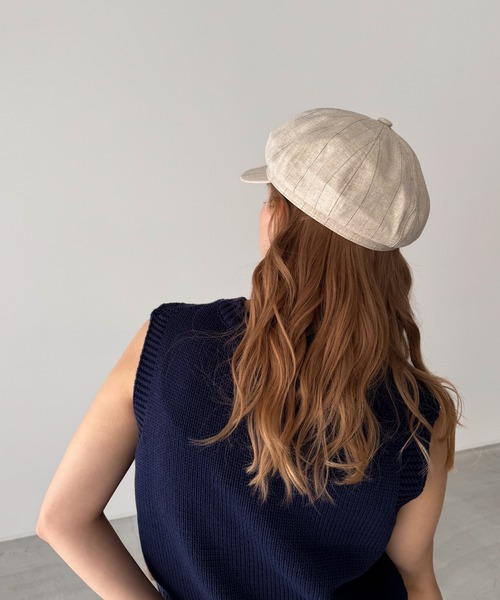 CANAL JEAN(キャナルジーン)の「El mar ストライプキャスケット(キャスケット・レディース・アイボリー・ONE SIZE)」の2枚目の写真