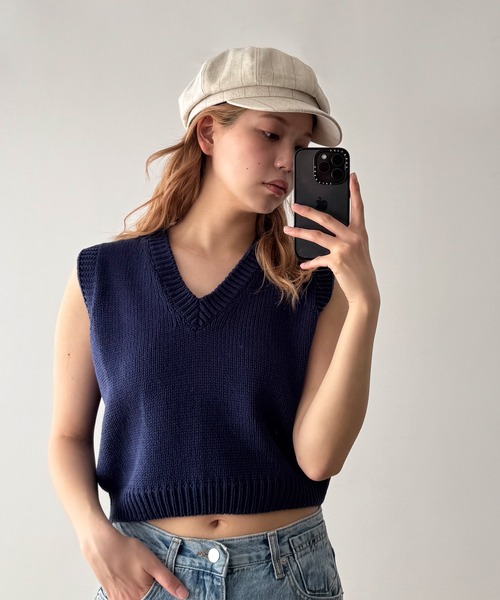 CANAL JEAN(キャナルジーン)の「El mar ストライプキャスケット(キャスケット・レディース・アイボリー・ONE SIZE)」の3枚目の写真