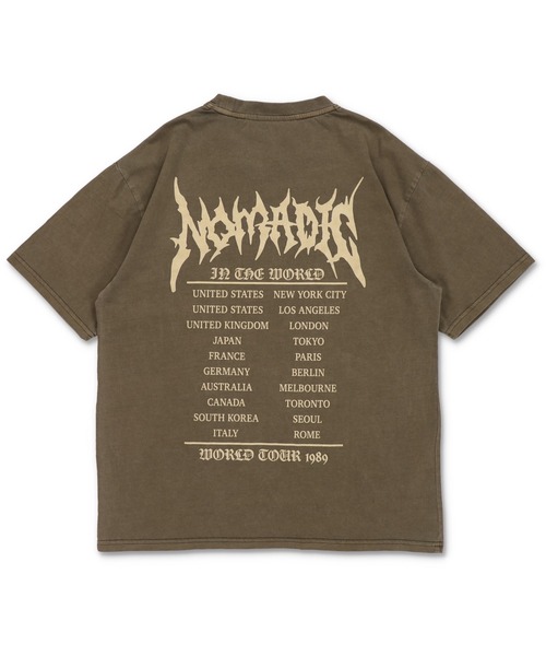 SPINNS（スピンズ）の「ピグメント加工バックプリントTシャツ/バンT風/古着風/短丈（Tシャツ/カットソー・メンズ・ブラウン/ブラック/カーキ/ホワイト・ONESIZE）」の11枚目の写真