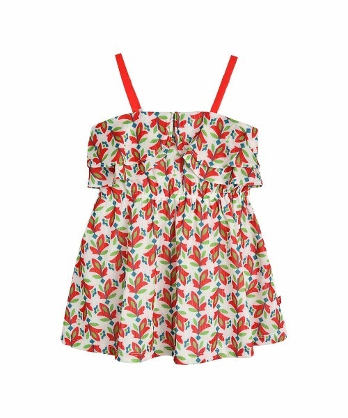 moimoln（モイモルン）の「ピオナキャミワンピース（ワンピース・キッズ・レッド/グリーン・90cm/100cm/110cm）」の2枚目の写真