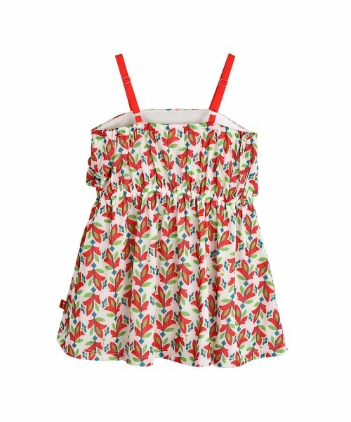 moimoln（モイモルン）の「ピオナキャミワンピース（ワンピース・キッズ・レッド/グリーン・90cm/100cm/110cm）」の7枚目の写真