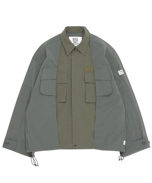 elephant TRIBAL fabrics(エレファントトライバルファブリックス)の「elephant TRIBAL fabrics Double Military Jacket(カバーオール・メンズ・カーキ/ブラック・FREE)」の1枚目の写真