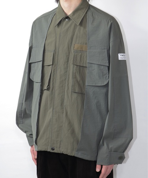 elephant TRIBAL fabrics(エレファントトライバルファブリックス)の「elephant TRIBAL fabrics Double Military Jacket(カバーオール・メンズ・カーキ/ブラック・FREE)」の9枚目の写真