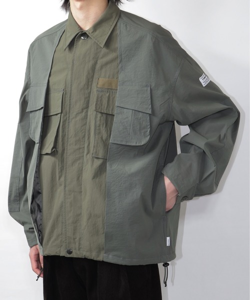 elephant TRIBAL fabrics(エレファントトライバルファブリックス)の「elephant TRIBAL fabrics Double Military Jacket(カバーオール・メンズ・カーキ/ブラック・FREE)」の10枚目の写真