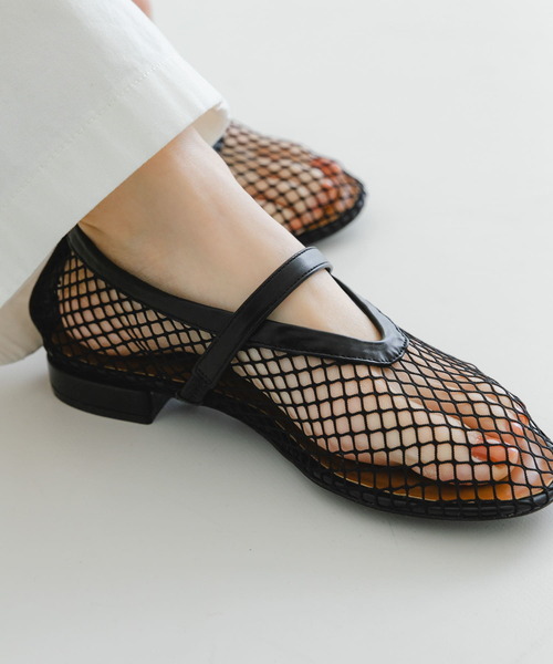 【PAES】 Mesh Air String Flat フラットシューズ (2COLORS) Mesh Air String Flat / Silver - paes