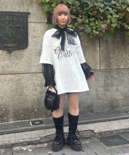 Candy Stripper（キャンディストリッパー）の「CLEVER OATH BIG BIG Tシャツ（Tシャツ/カットソー・レディース・ブラック/オフホワイト・FREE）」の9枚目の写真
