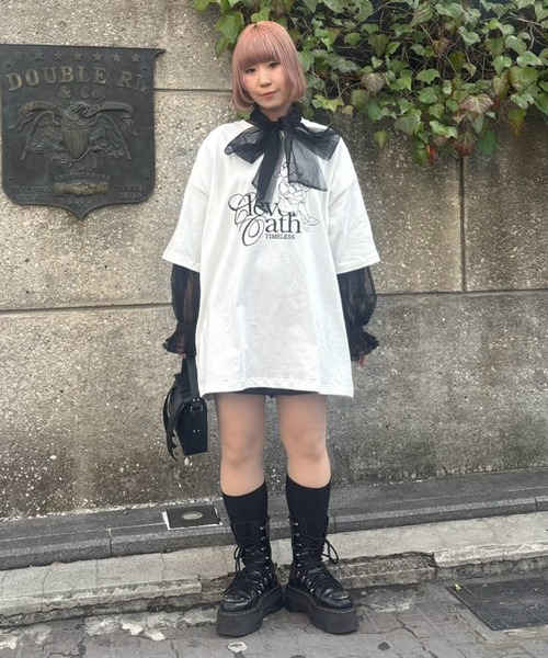 Candy Stripper（キャンディストリッパー）の「CLEVER OATH BIG BIG Tシャツ（Tシャツ/カットソー・レディース・ブラック/オフホワイト・FREE）」の10枚目の写真