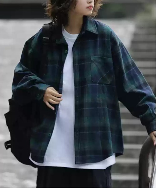 チェックシャツ y2k ROOP TOKYO シャツ 半袖チェックシャツ レギュラーカラーシャツ