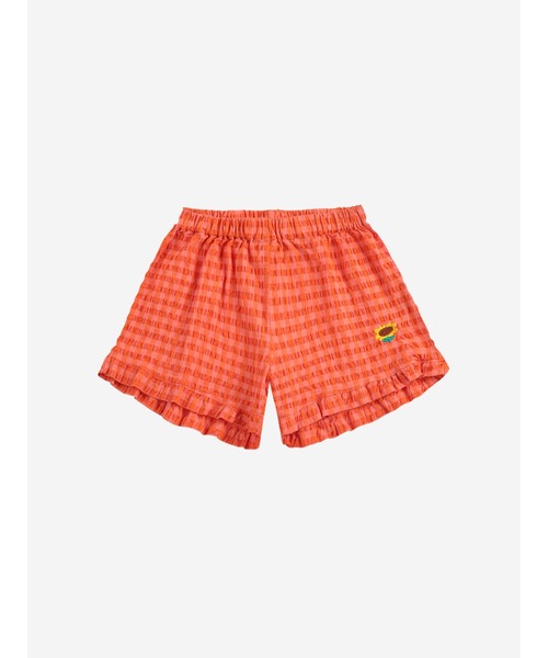 BOBO CHOSES(ボボショーズ)の「Vichy ruffle woven shorts(その他パンツ・キッズ・レッド・110/120/130)」の1枚目の写真