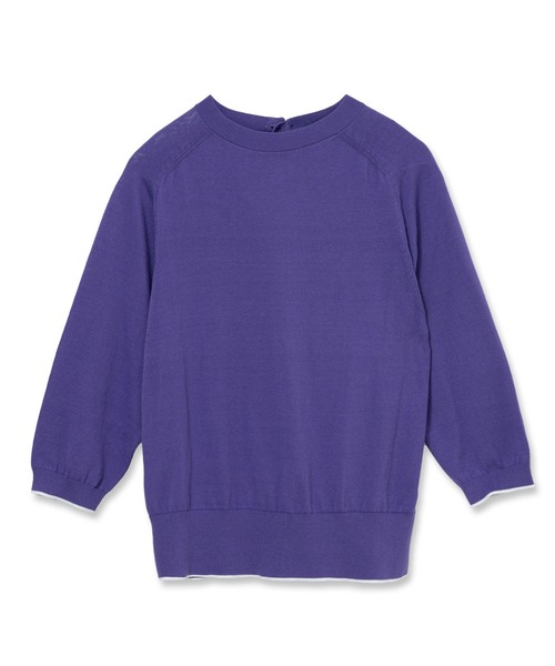 LA MARINE FRANCAISE(マリン フランセーズ)の「バイカラースタンドプルオーバー(ニット/セーター・レディース・イエロー/パープル/ネイビー系/レッド・FREE)」の3枚目の写真