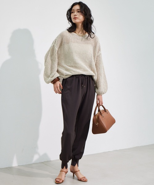 BARNYARDSTORM（バンヤードストーム）の「BARNYARDSTORM / ホールガーメントメッシュニット【『ネルソンさん』YouTubeご紹介アイテム】（ニット/セーター・レディース・チャコールグレー/ベージュ/ブラック/ブルー/ブラウン・FREE）」の10枚目の写真