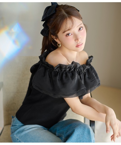 ゆっち　0324 セール】タックボリュームニットトップス（Tシャツ/カットソー