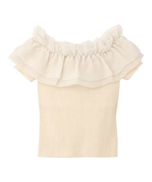 PEACH JOHN（ピーチジョン）の「タックボリュームニットトップス（Tシャツ/カットソー・レディース・ブラック/アイボリー・ONE SIZE）」の8枚目の写真