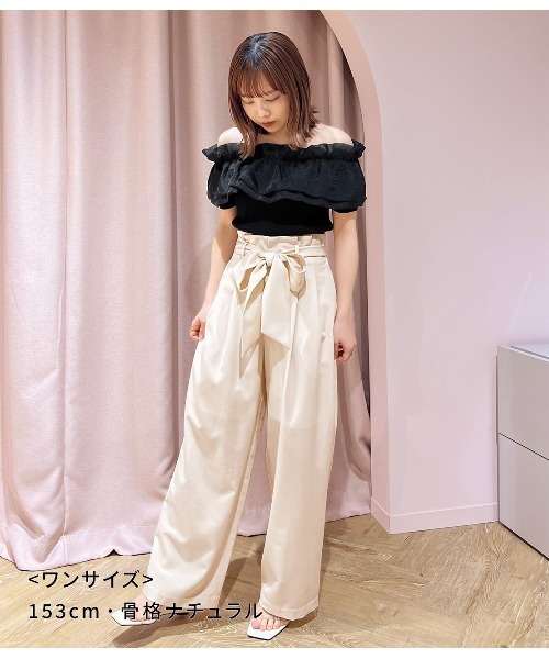 PEACH JOHN(ピーチジョン)の「タックボリュームニットトップス(Tシャツ/カットソー・レディース・ブラック/アイボリー・ONE SIZE)」の8枚目の写真