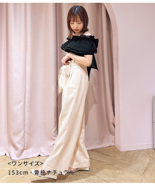 PEACH JOHN(ピーチジョン)の「タックボリュームニットトップス(Tシャツ/カットソー・レディース・ブラック/アイボリー・ONE SIZE)」の9枚目の写真