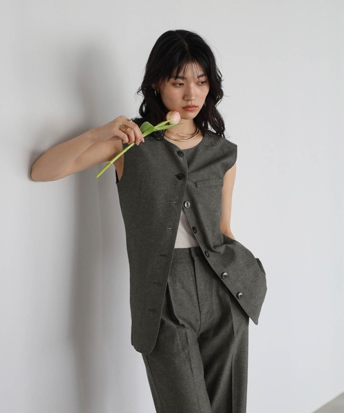 セットアップ リネン ベスト パンツ 2点セット カジュアル 韓国 pocg3654-4.jpg