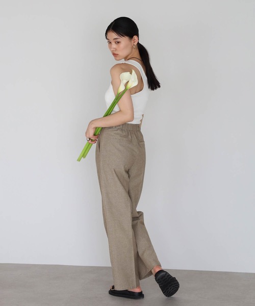 セール】linen blend long vest × pants set up / リネン混