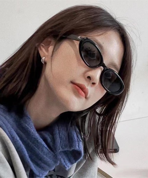 VIBGYOR（ヴィブジョー）の「ユニセックス ラウンドカラーサングラス(CZ)（サングラス・レディース・ブラック/ブラウン・FREE）」の3枚目の写真