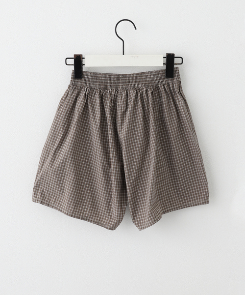 ERL（イーアールエル）の「ERL / イーアールエル UNISEX MINI PLAID BOXERS WOVEN ERL10UW02（その他パンツ・レディース・ブラウン・X-SMALL/SMALL/MEDIUM）」の2枚目の写真