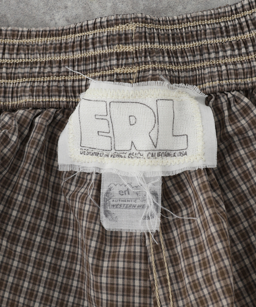 ERL（イーアールエル）の「ERL / イーアールエル UNISEX MINI PLAID BOXERS WOVEN ERL10UW02（その他パンツ・レディース・ブラウン・X-SMALL/SMALL/MEDIUM）」の6枚目の写真