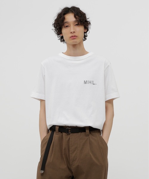 FADED PRINTED COTTON JERSEY（Tシャツ/カットソー）｜MHL