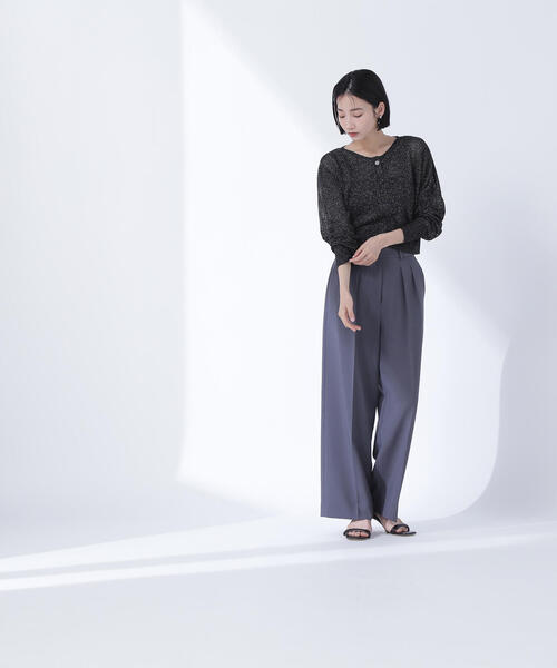 NATURAL BEAUTY BASIC カーディガン ラメメッシュカーディガン
