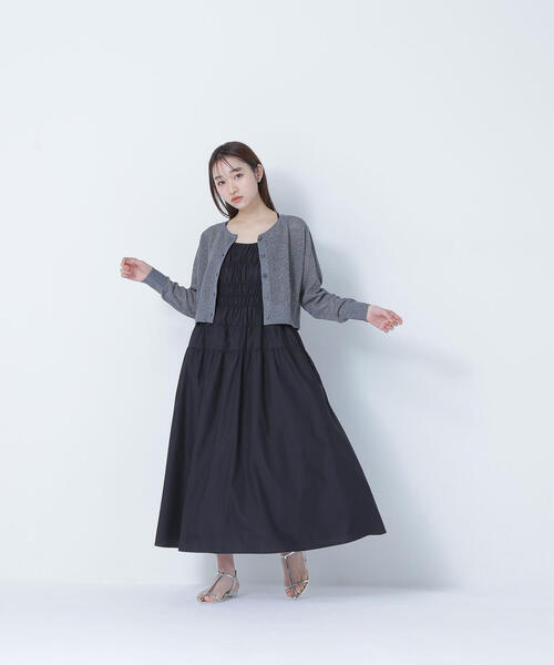 NATURAL BEAUTY BASIC ラメメッシュカーディガン ボレロ NATURAL BEAUTY BASIC カーディガン ラメメッシュカーディガン