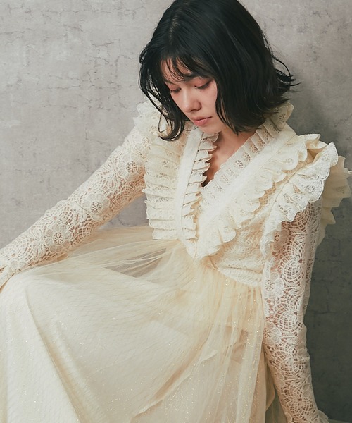 SMILE ORCHID(スマイルオーキッド)の「選べる2タイプエンパイアラインロングドレス(ドレス・レディース・アイボリー系1/アイボリー/ブラック/ブラック系1・M/L)」の6枚目の写真