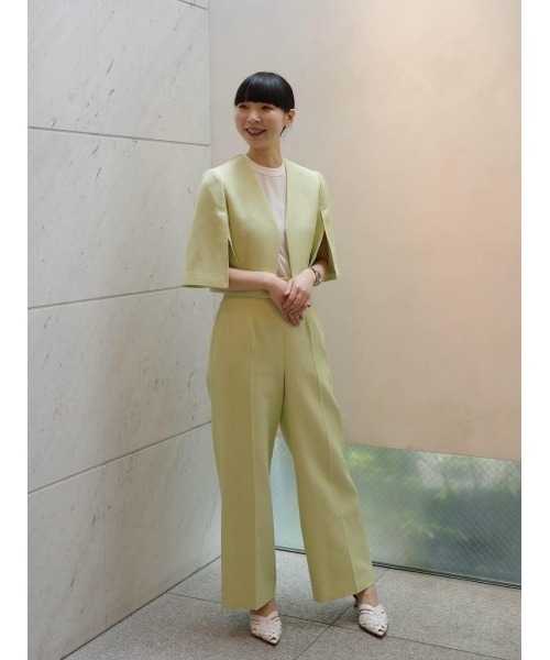 ESTNATION（エストネーション）の「ESTNATION / サマーツイードワイドパンツ（スラックス・レディース・ホワイト/ネイビー/ライトグリーン・38/36/34）」の8枚目の写真