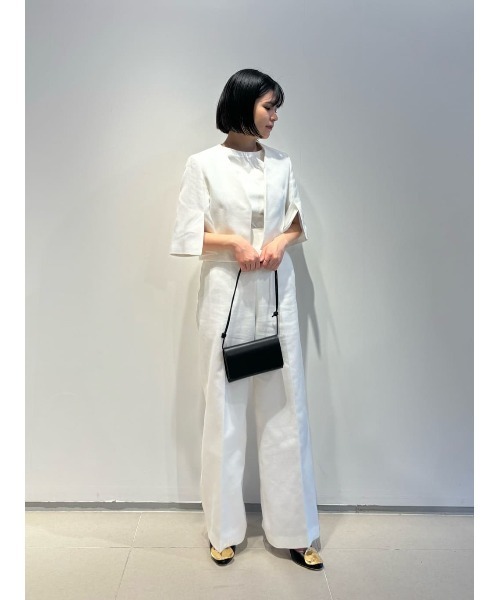 ESTNATION（エストネーション）の「ESTNATION / サマーツイードワイドパンツ（スラックス・レディース・ホワイト/ネイビー/ライトグリーン・38/36/34）」の18枚目の写真