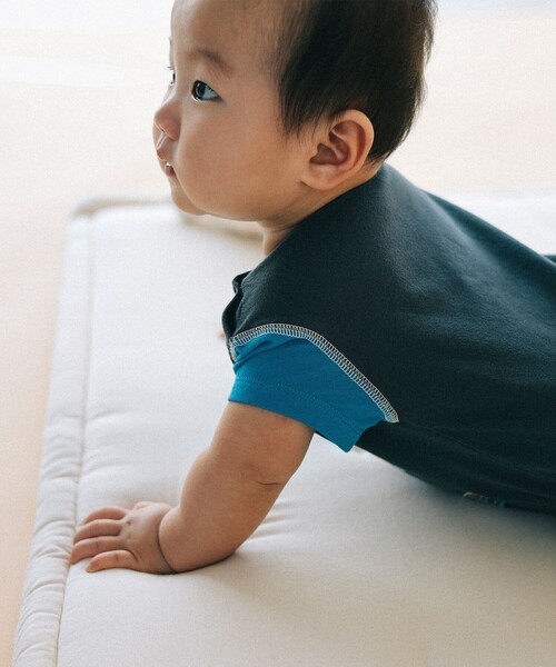 BEAMS mini（ビームスミニ）の「*ワーキングカー ロンパース 2025SS（70～80cm）（ロンパース・キッズ・ホワイト系その他5/チャコールグレー・80/70）」の8枚目の写真