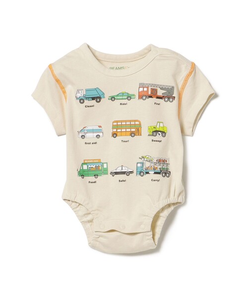 BEAMS mini（ビームスミニ）の「*ワーキングカー ロンパース 2025SS（70～80cm）（ロンパース・キッズ・ホワイト系その他5/チャコールグレー・80/70）」の9枚目の写真