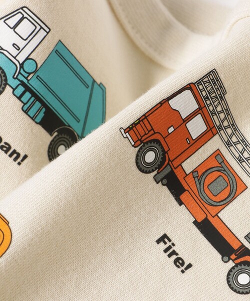 BEAMS mini（ビームスミニ）の「*ワーキングカー ロンパース 2025SS（70～80cm）（ロンパース・キッズ・ホワイト系その他5/チャコールグレー・80/70）」の14枚目の写真