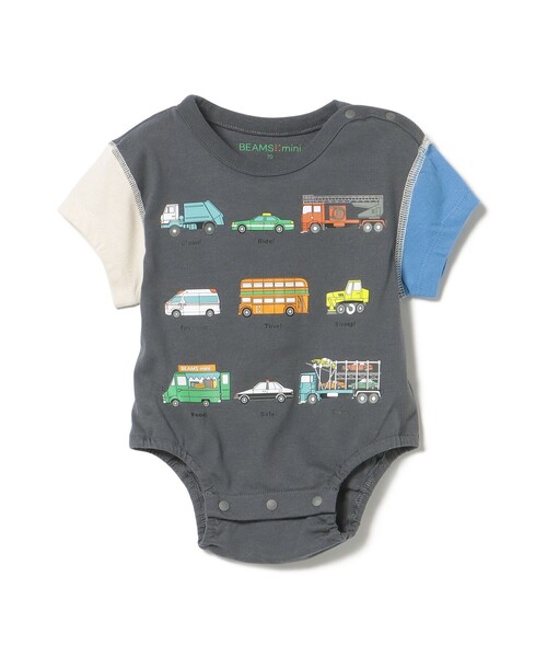 BEAMS mini（ビームスミニ）の「*ワーキングカー ロンパース 2025SS（70～80cm）（ロンパース・キッズ・ホワイト系その他5/チャコールグレー・80/70）」の15枚目の写真
