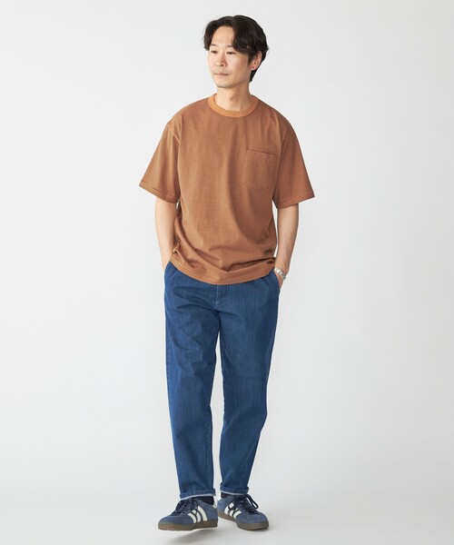 SHIPS（シップス）の「SHIPS: マイクロ ボーダー リンガー Tシャツ（Tシャツ/カットソー・メンズ・ブラウン/グリーン/ロイヤルブルー・SMALL/MEDIUM/LARGE/X-LARGE）」の6枚目の写真