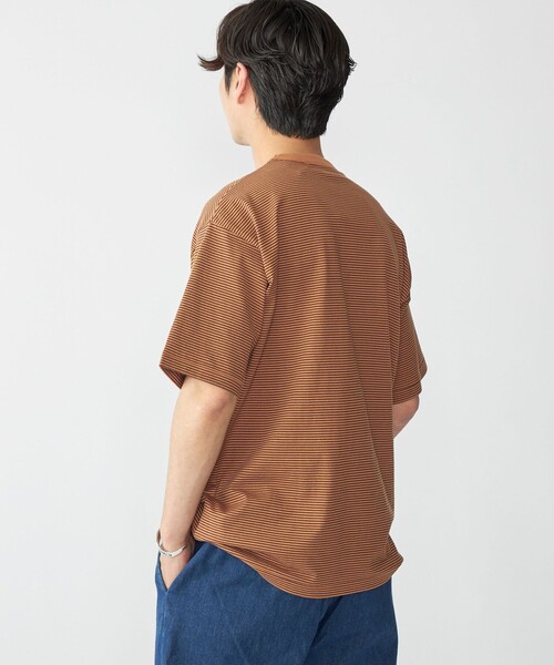 SHIPS（シップス）の「SHIPS: マイクロ ボーダー リンガー Tシャツ（Tシャツ/カットソー・メンズ・ブラウン/グリーン/ロイヤルブルー・SMALL/MEDIUM/LARGE/X-LARGE）」の11枚目の写真