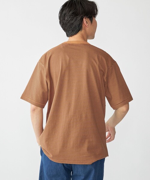 SHIPS（シップス）の「SHIPS: マイクロ ボーダー リンガー Tシャツ（Tシャツ/カットソー・メンズ・ブラウン/グリーン/ロイヤルブルー・SMALL/MEDIUM/LARGE/X-LARGE）」の12枚目の写真